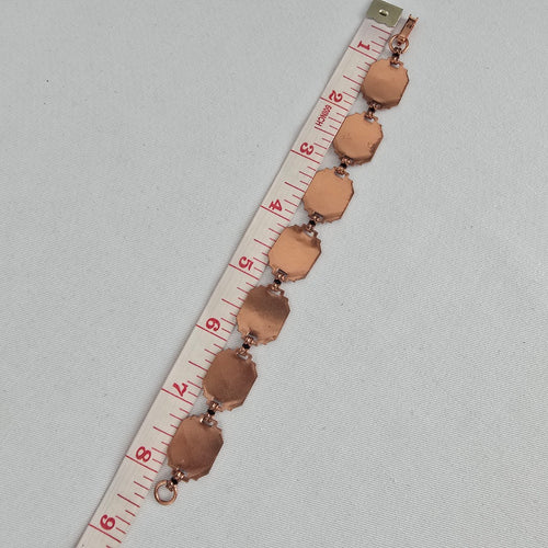 Vintage Southwest Copper Sun Face Link Bracelet
