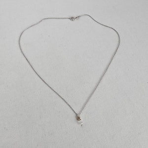 925 Italy Silver Crystal Drop Pendant Necklace