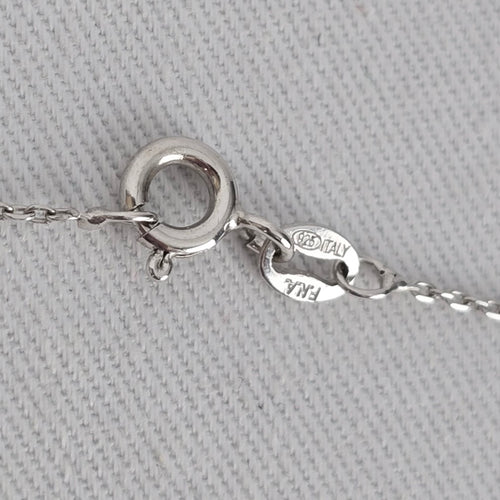 925 Italy Silver Crystal Drop Pendant Necklace