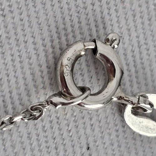 925 Italy Silver Crystal Drop Pendant Necklace
