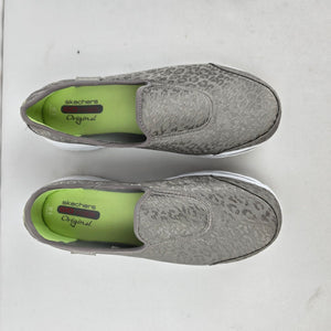 Skechers GOwalk Original Grey Leopard Slip-On Walking Shoes Size 9