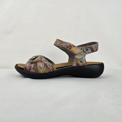Romika Floral Leather Comfort Sandals Size 10