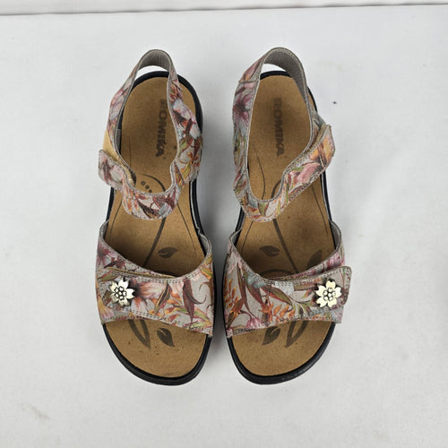 Romika Floral Leather Comfort Sandals Size 10