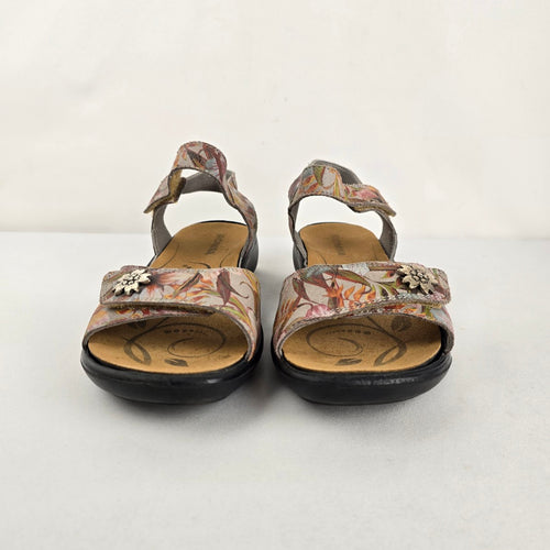 Romika Floral Leather Comfort Sandals Size 10