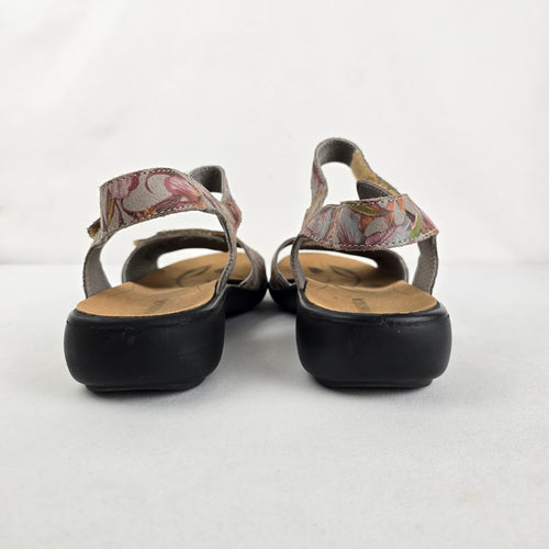 Romika Floral Leather Comfort Sandals Size 10