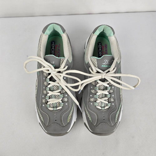 Skechers D’Lites Life Saver Grey & Mint Sneakers Size 6
