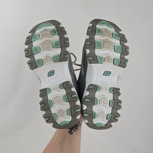 Skechers D’Lites Life Saver Grey & Mint Sneakers Size 6