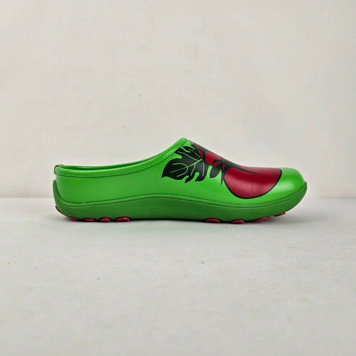 FoamTreads Leisure Bright Green Floral Comfort Clogs Size 7
