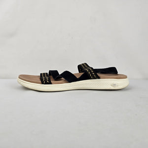 Skechers On-the-GO Black & Gold Strappy Comfort Sandals Size 11