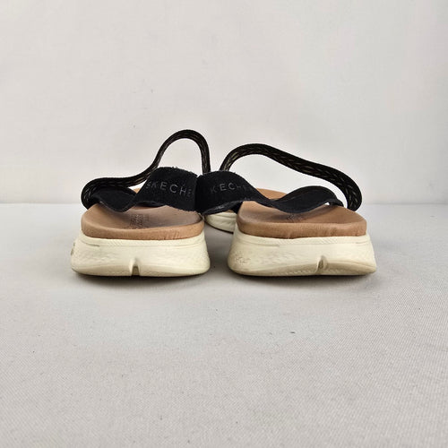 Skechers On-the-GO Black & Gold Strappy Comfort Sandals Size 11