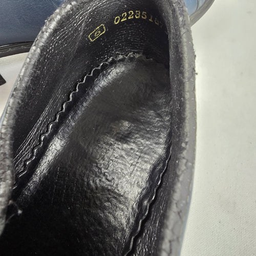 Rieker Navy Leather Slip-On Low-Heel Shoes Size 6
