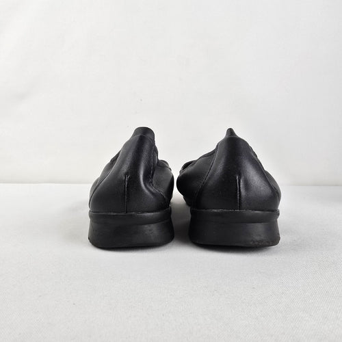 Clarks Collection Black Leather Comfort Ballet Flats Size 9