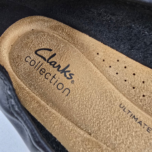 Clarks Collection Black Leather Comfort Ballet Flats Size 9