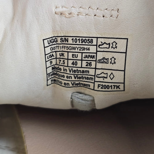 UGG Tye Stardust Gold Metallic Leather Sneakers Size 9
