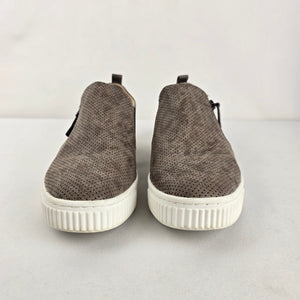 SOUL Naturalizer Turner Taupe Leather Side-Zip Platform Sneakers Size 8.5