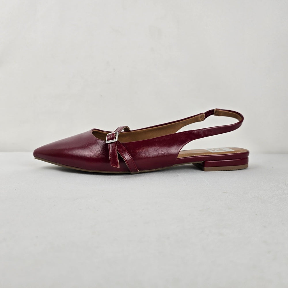 DV by Dolce Vita Chance Burgundy Pointed-Toe Slingback Flats Size 10
