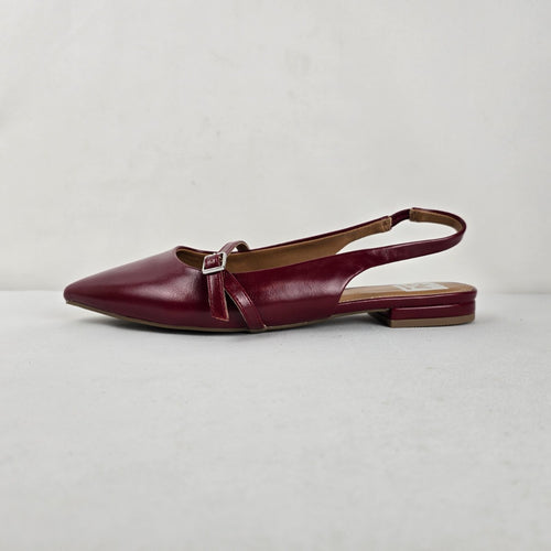 DV by Dolce Vita Chance Burgundy Pointed-Toe Slingback Flats Size 10