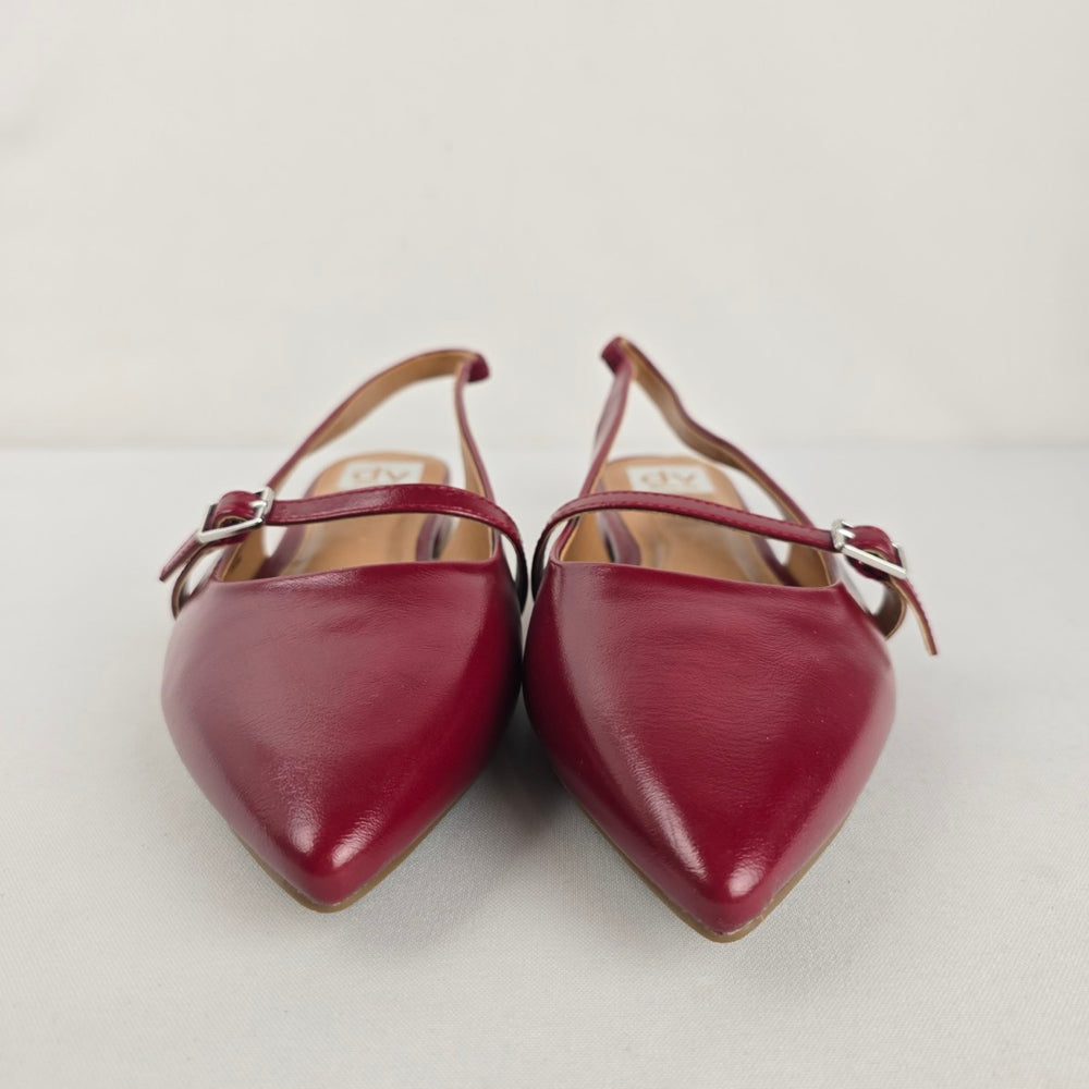 DV by Dolce Vita Chance Burgundy Pointed-Toe Slingback Flats Size 10