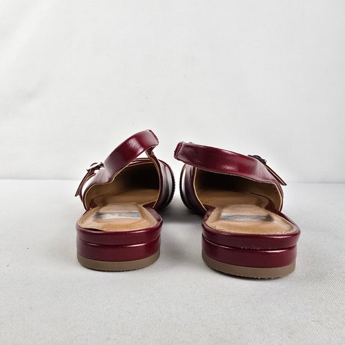 DV by Dolce Vita Chance Burgundy Pointed-Toe Slingback Flats Size 10