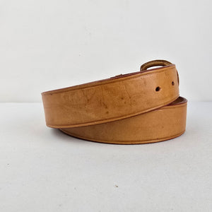 Vintage Tan Brown Genuine Leather Western Belt Size S/M Made in Mexico