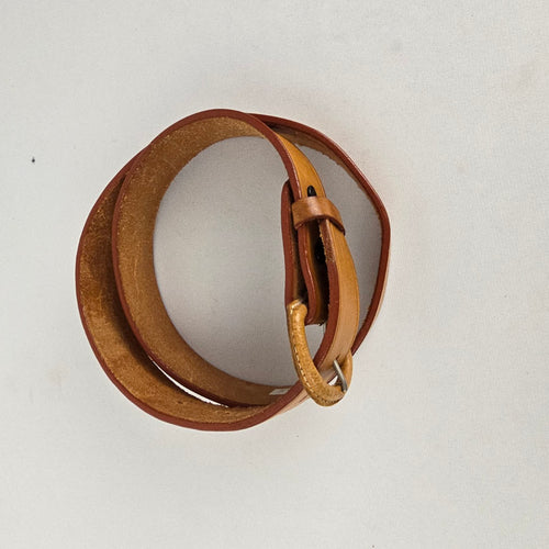 Vintage Tan Brown Genuine Leather Western Belt Size S/M Made in Mexico