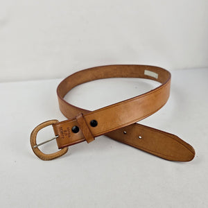Vintage Tan Brown Genuine Leather Western Belt Size S/M Made in Mexico