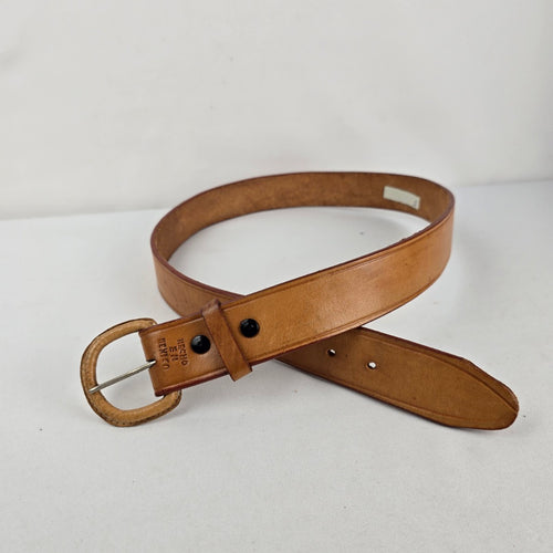 Vintage Tan Brown Genuine Leather Western Belt Size S/M Made in Mexico