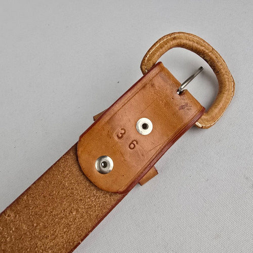 Vintage Tan Brown Genuine Leather Western Belt Size S/M Made in Mexico