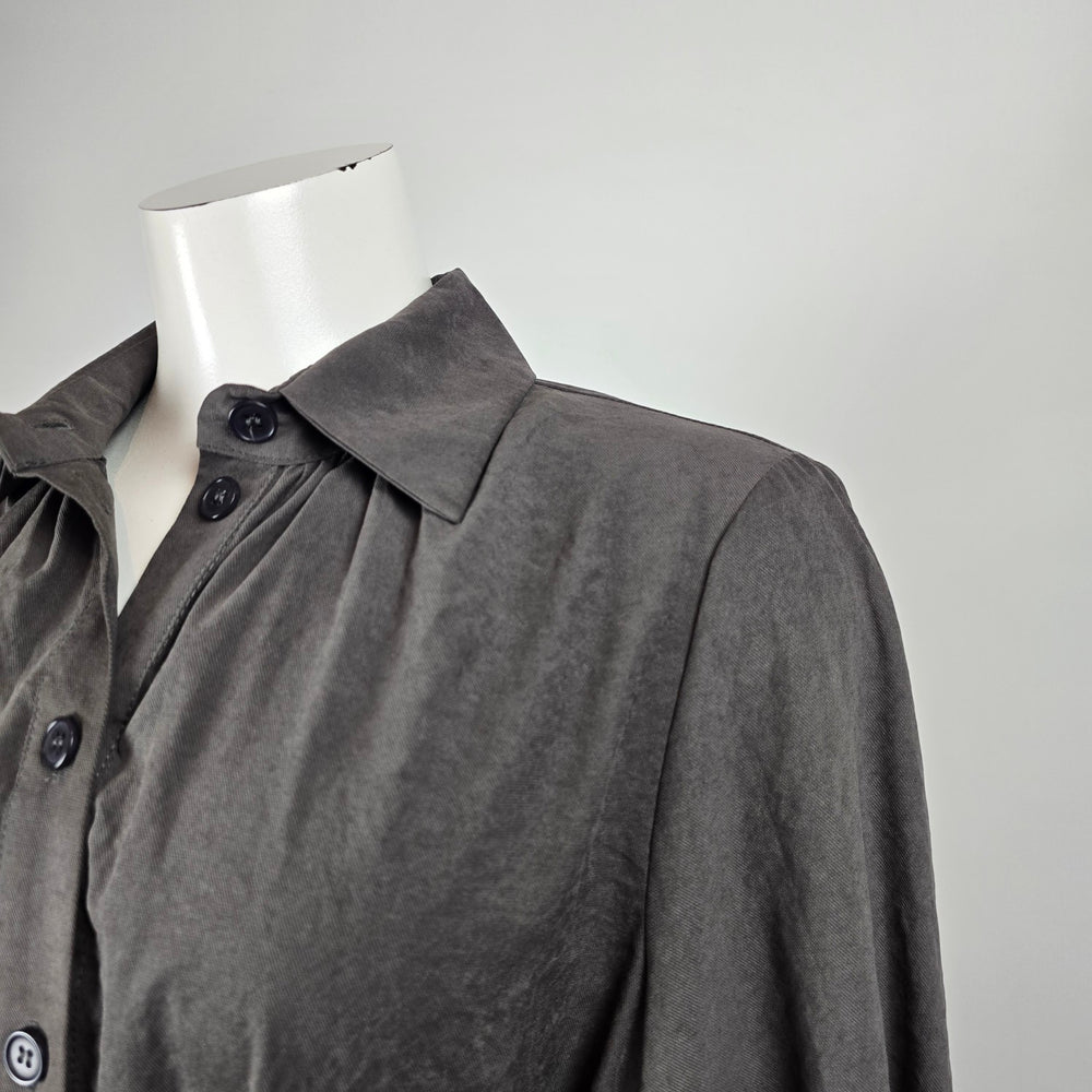 AMMA by Kedem Sasson Belted Shirt Dress Long Sleeve Midi Size M/L