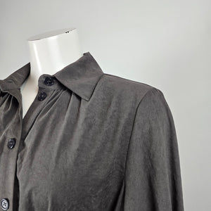 AMMA by Kedem Sasson Belted Shirt Dress Long Sleeve Midi Size M/L