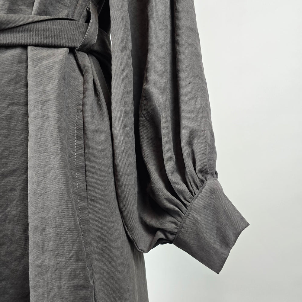 AMMA by Kedem Sasson Belted Shirt Dress Long Sleeve Midi Size M/L