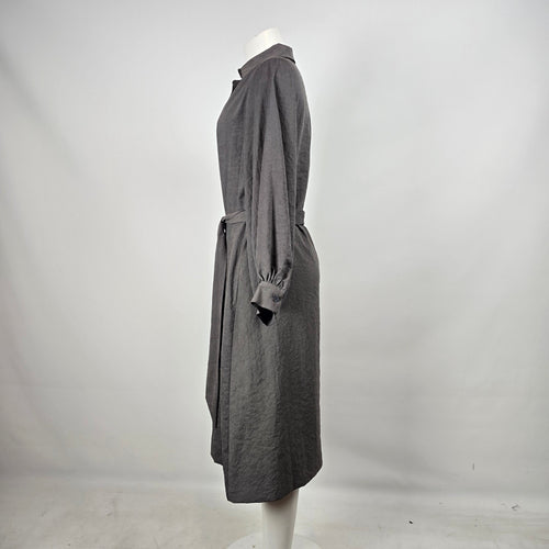 AMMA by Kedem Sasson Belted Shirt Dress Long Sleeve Midi Size M/L