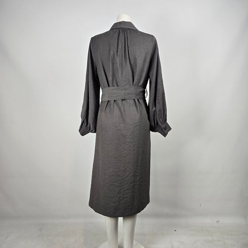 AMMA by Kedem Sasson Belted Shirt Dress Long Sleeve Midi Size M/L