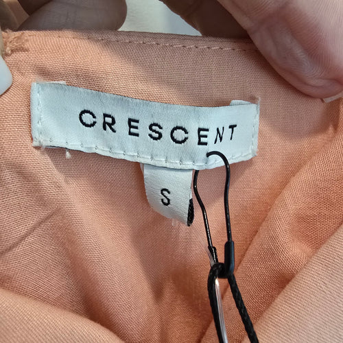 Crescent Pink Cut Out Twist Front Midi Dress Sleeveless Fit Flare NWT Size S