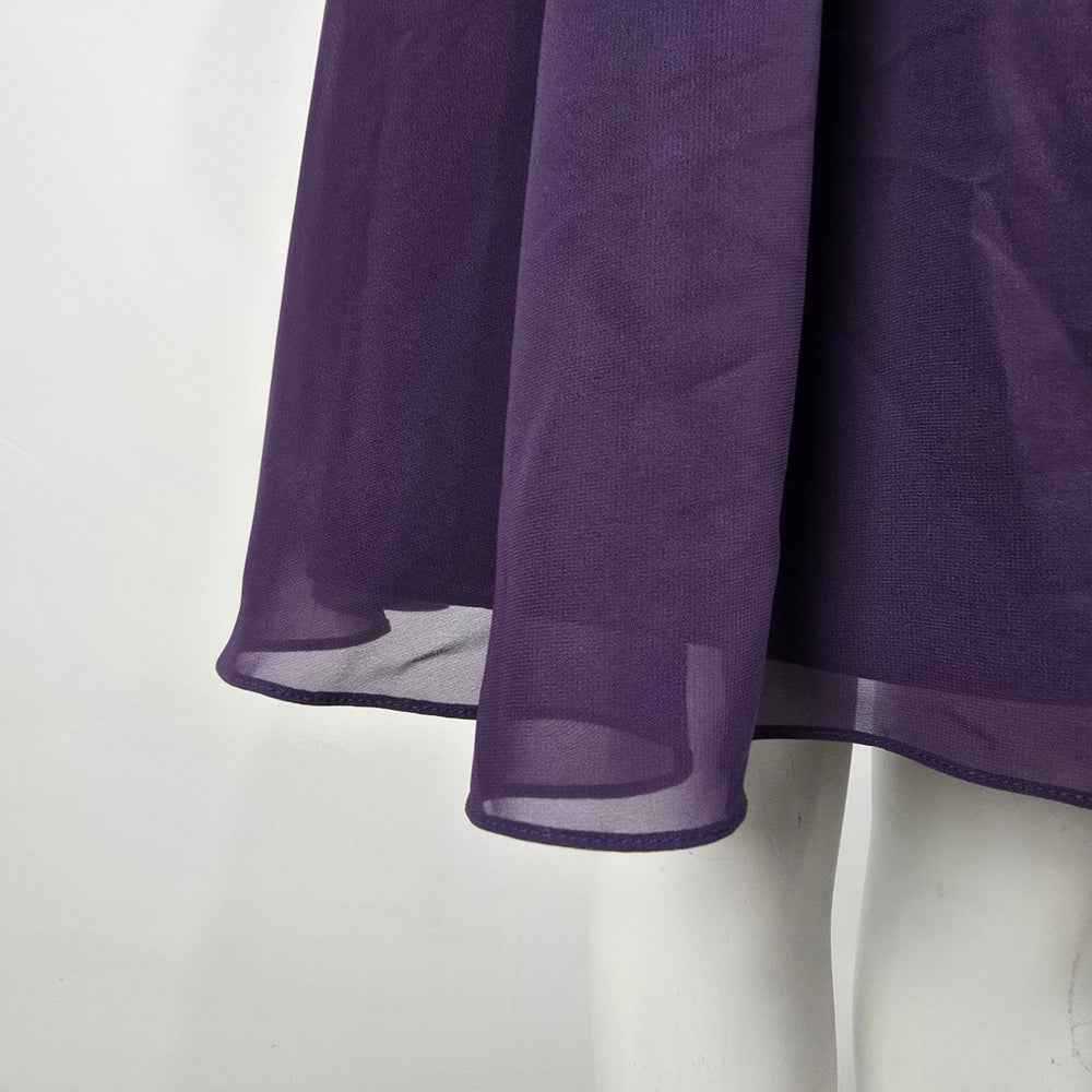 Alfred Angelo Eggplant One Shoulder Chiffon Bridesmaid Dress Women's Formal Size 16