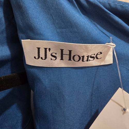 JJ's House Dusty Blue Chiffon Cape Sleeve Formal Gown Size US 14