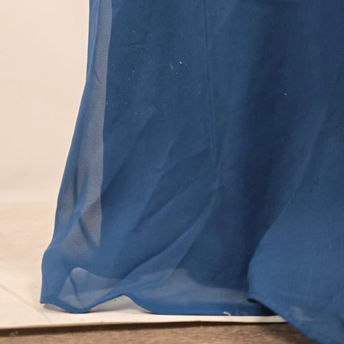 JJ's House Dusty Blue Chiffon Cape Sleeve Formal Gown Size US 14