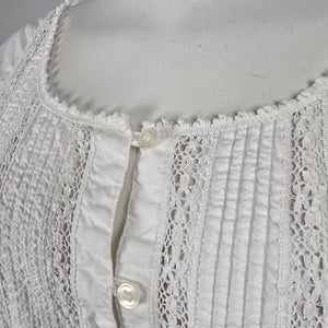 Vintage Higher State White Prairie Cottagecore Cotton Lace Dress Size L