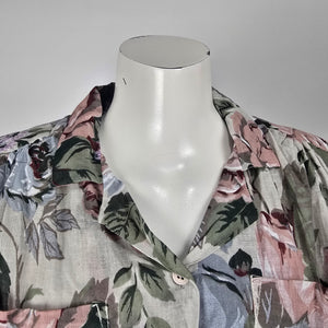 Kaiser Vintage Floral Fit & Flare Dress Cottagecore Belted Midi Dress Sz L/XL