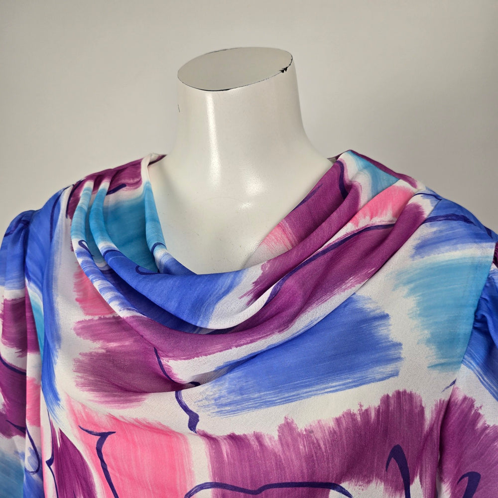 Vintage Jones Lady Abstract Print Midi Dress Size 12