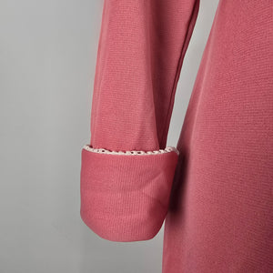 Parfait Vintage Pink Maxi Dress Long Sleeve Sailor Collar Size L-XL