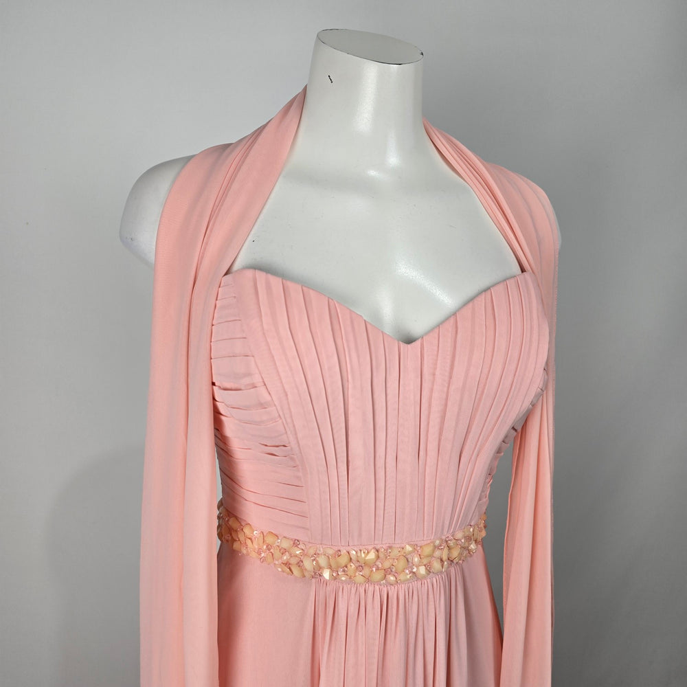 May Queen Couture Blush Pink Beaded Formal Dress Size 8