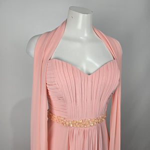 May Queen Couture Blush Pink Beaded Formal Dress Size 8
