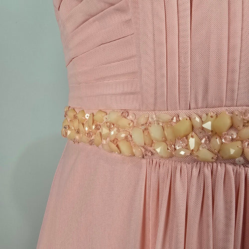 May Queen Couture Blush Pink Beaded Formal Dress Size 8