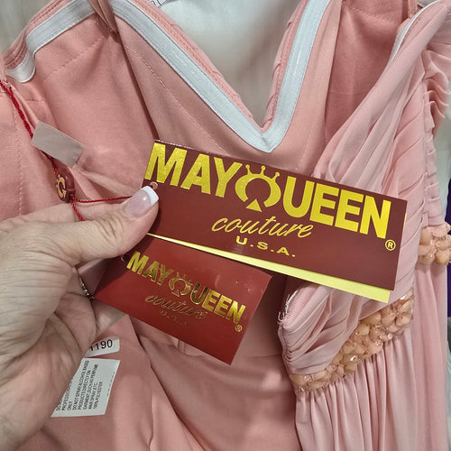 May Queen Couture Blush Pink Beaded Formal Dress Size 8