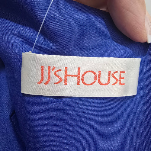 JJs House Royal Blue Ruched Chiffon Evening Gown with Shawl - S/M