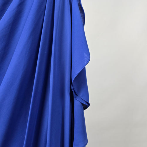 JJs House Royal Blue Ruched Chiffon Evening Gown with Shawl - S/M