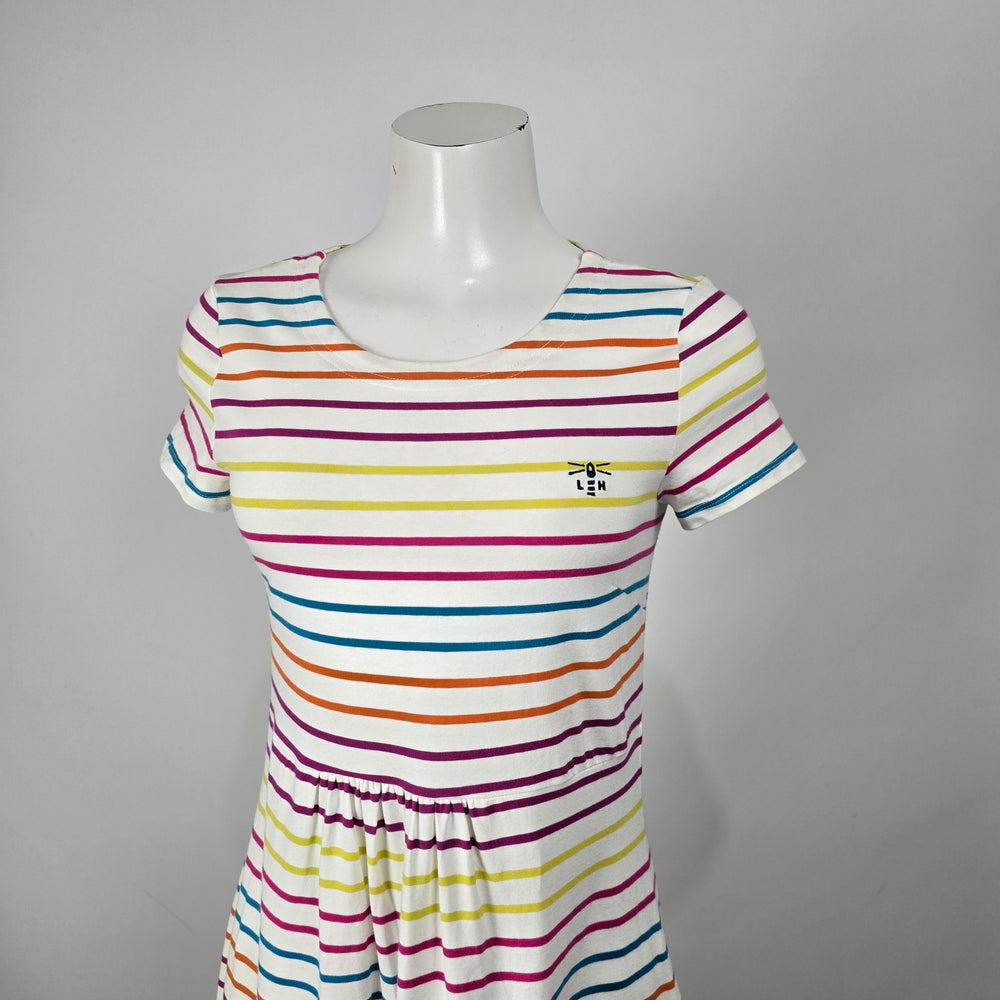 Lighthouse Lyla Rainbow Striped Cotton Blend Midi Dress Size 4