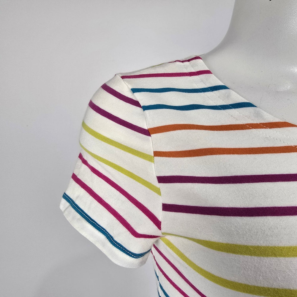 Lighthouse Lyla Rainbow Striped Cotton Blend Midi Dress Size 4