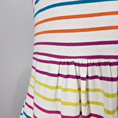 Lighthouse Lyla Rainbow Striped Cotton Blend Midi Dress Size 4